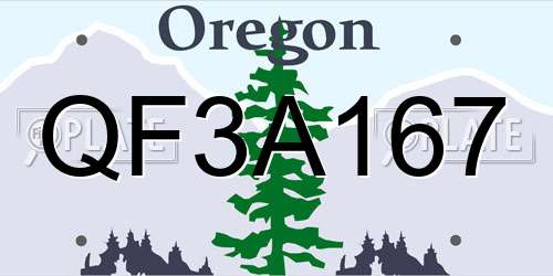 QF3A167 Oregon License Plate