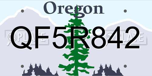 QF5R842 Oregon License Plate
