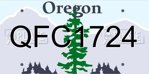 QFC1724 Oregon License Plate