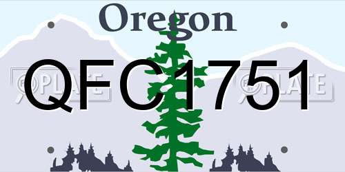 QFC1751 Oregon License Plate