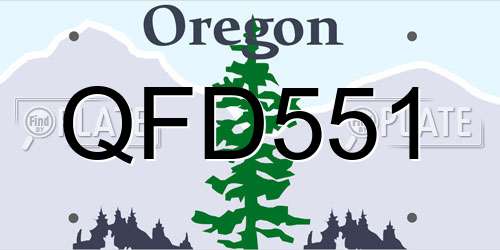 QFD551 Oregon License Plate