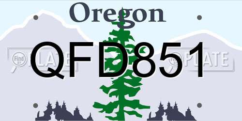QFD851 Oregon License Plate