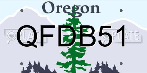 QFDB51 Oregon License Plate