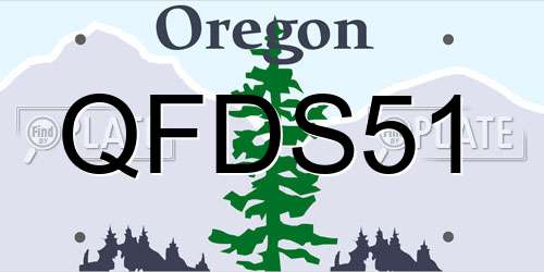 QFDS51 Oregon License Plate