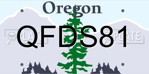 QFDS81 Oregon License Plate