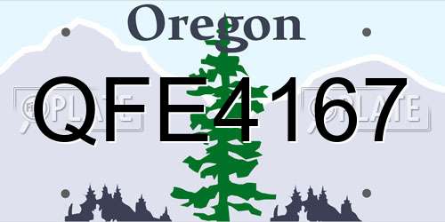 QFE4167 Oregon License Plate