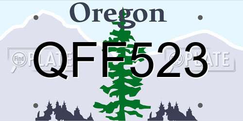 QFF523 Oregon License Plate