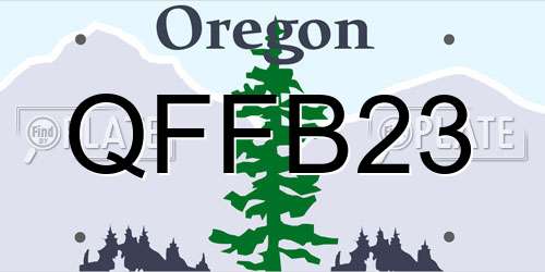 QFFB23 Oregon License Plate