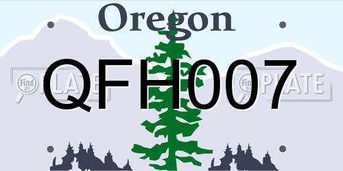 QFH007 Oregon License Plate