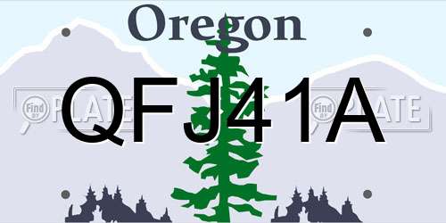 QFJ41A Oregon License Plate