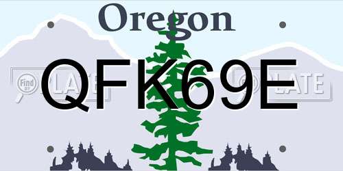 QFK69E Oregon License Plate