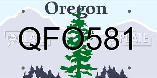 QFO581 Oregon License Plate