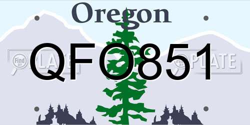 QFO851 Oregon License Plate