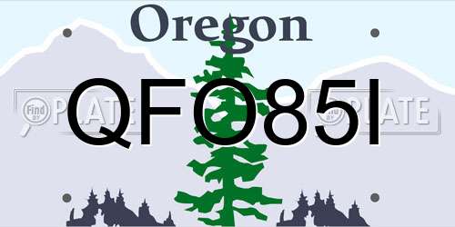 QFO85I Oregon License Plate