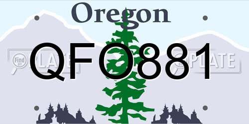 QFO881 Oregon License Plate