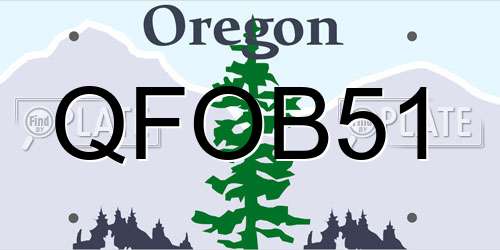 QFOB51 Oregon License Plate