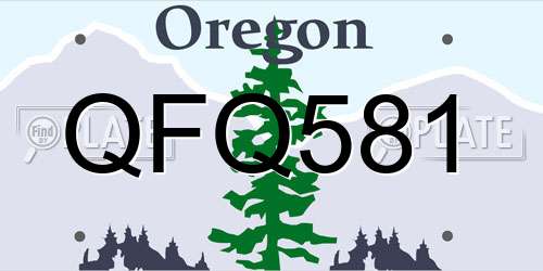 QFQ581 Oregon License Plate
