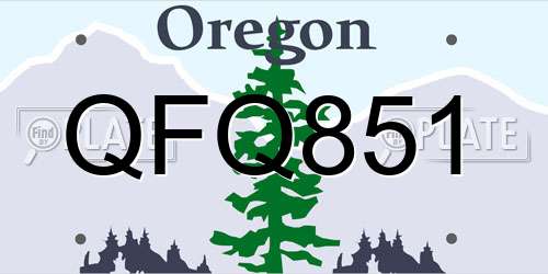 QFQ851 Oregon License Plate