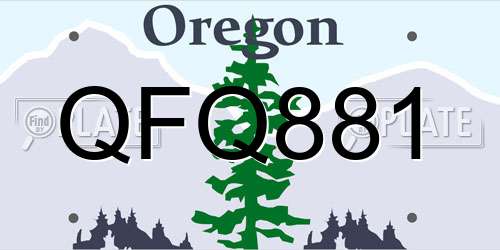 QFQ881 Oregon License Plate