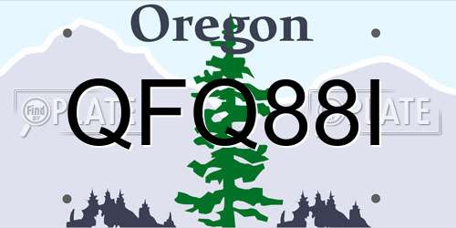 QFQ88I Oregon License Plate