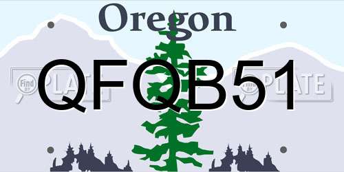 QFQB51 Oregon License Plate