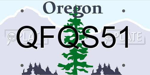 QFQS51 Oregon License Plate