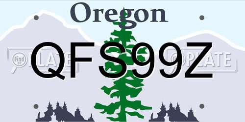 QFS99Z Oregon License Plate