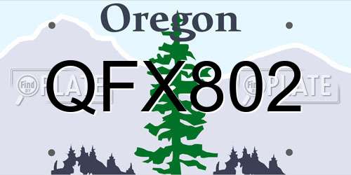 QFX802 Oregon License Plate