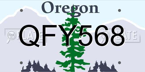 QFY568 Oregon License Plate