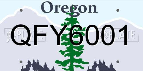 QFY6001 Oregon License Plate