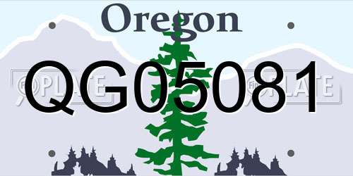 QG05081 Oregon License Plate
