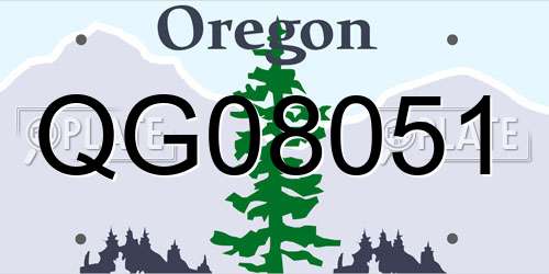 QG08051 Oregon License Plate