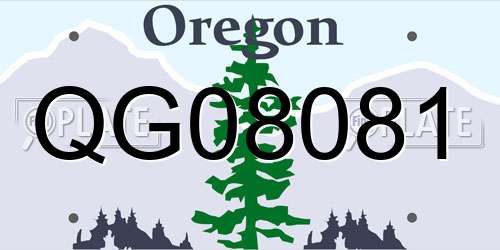 QG08081 Oregon License Plate