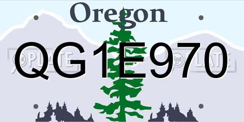 QG1E970 Oregon License Plate
