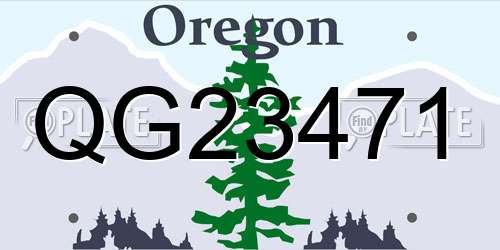 QG23471 Oregon License Plate