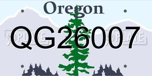 QG26007 Oregon License Plate
