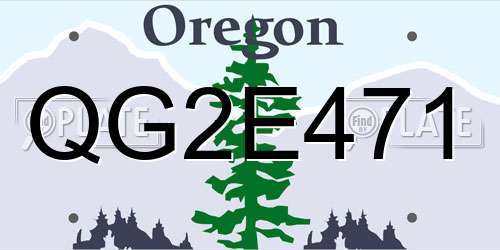 QG2E471 Oregon License Plate