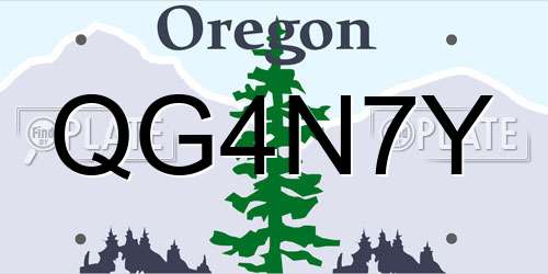 QG4N7Y Oregon License Plate