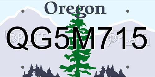 QG5M715 Oregon License Plate