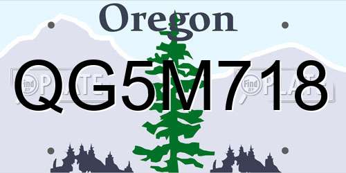 QG5M718 Oregon License Plate