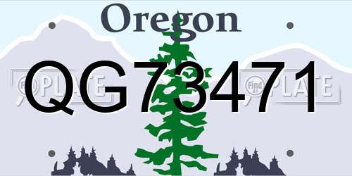 QG73471 Oregon License Plate