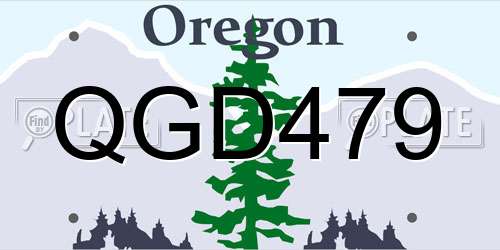 QGD479 Oregon License Plate