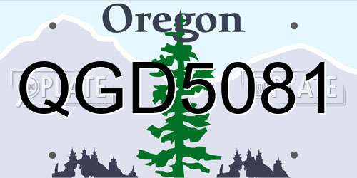QGD5081 Oregon License Plate