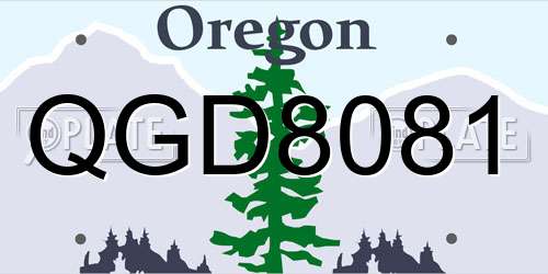 QGD8081 Oregon License Plate