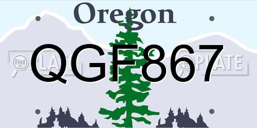 QGF867 Oregon License Plate