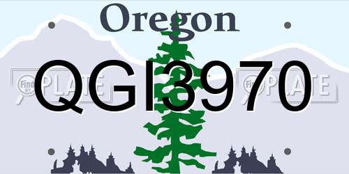 QGI3970 Oregon License Plate