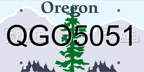 QGO5051 Oregon License Plate