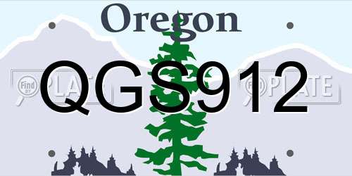 QGS912 Oregon License Plate