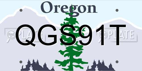 QGS91T Oregon License Plate