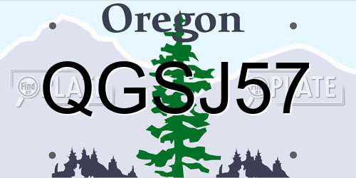 QGSJ57 Oregon License Plate